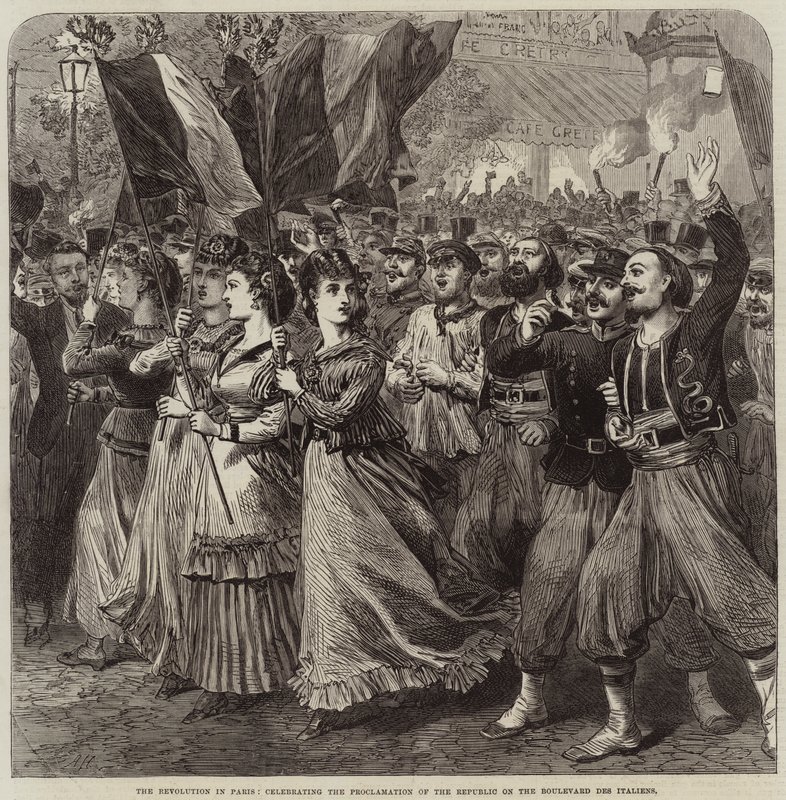 La revolución en París, celebrando la proclamación de la República en el Boulevard des Italiens de Arthur Hopkins