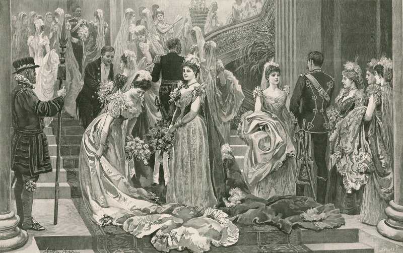 El primer salón de la temporada, al pie de la gran escalera en el Palacio de Buckingham de Arthur Hopkins