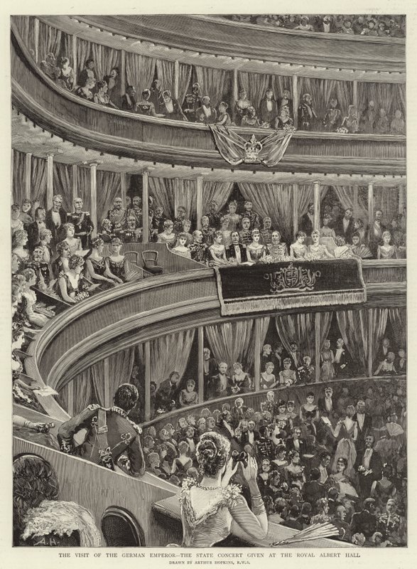 La visita del Emperador Alemán, el Concierto Estatal dado en el Royal Albert Hall de Arthur Hopkins