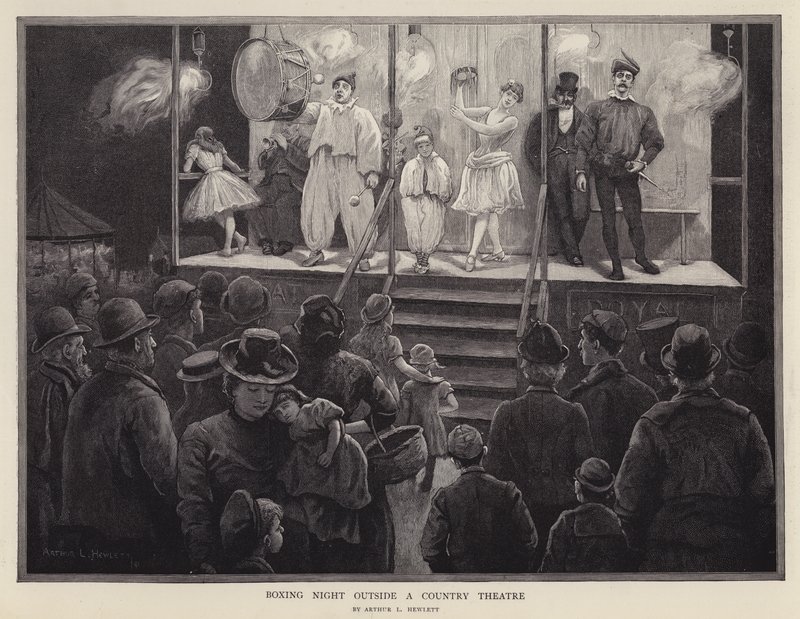 Noche de boxeo fuera de un teatro de campo de Arthur L. Hewlett