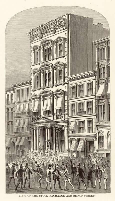 Vista de la Bolsa de Valores y Broad Street de Arthur Lumley