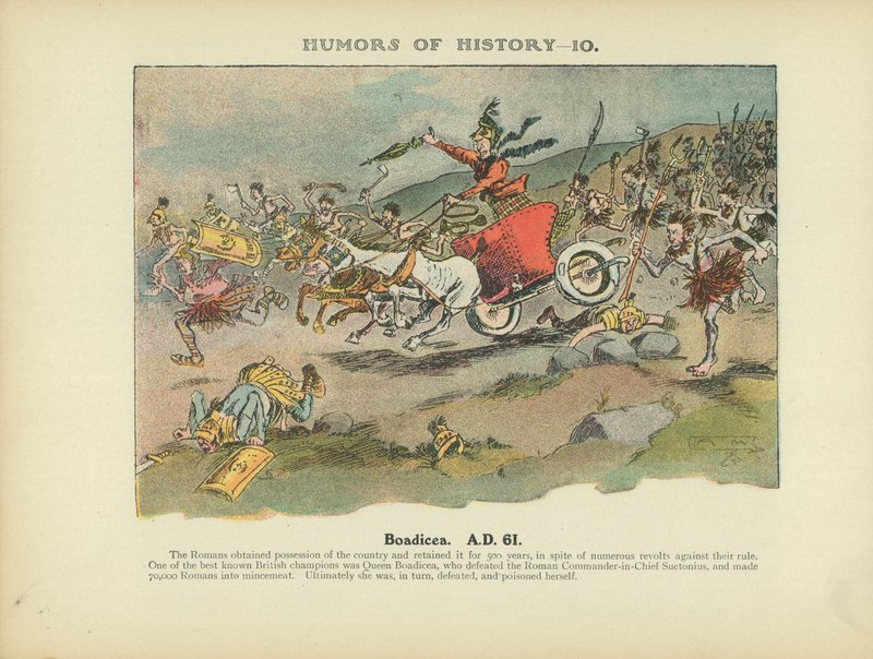 Boadicea. 61 d.C. (litografía en color) de Arthur Moreland