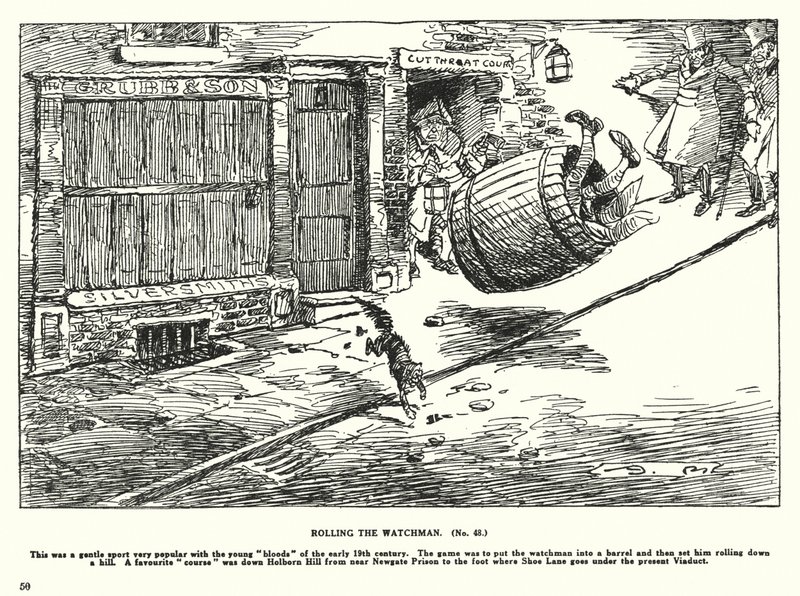 Rolling the Watchman (litografía) de Arthur Moreland