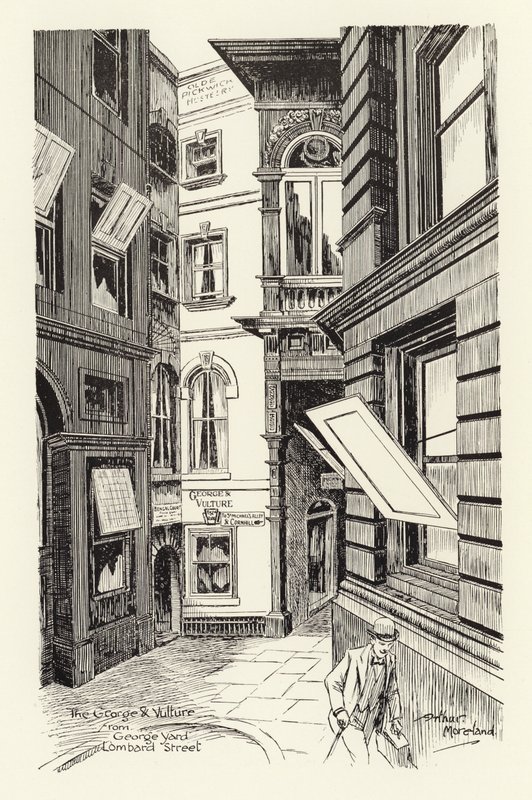 The George  Vulture desde George Yard, Lombard Street (litografía) de Arthur Moreland