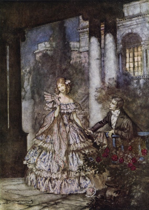 Anuncio del jabón Cashmere Bouquet de Colgate, ganador de un premio del Club de Directores de Arte de Nueva York en su Exposición de Arte Publicitario de 1924 de Arthur Rackham