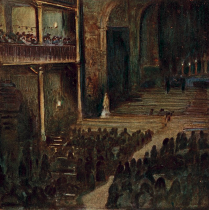 País Vasco: Viernes Santo por la noche, Iglesia de San Juan Bautista, San Juan de Luz de Arthur Romilly Fedden