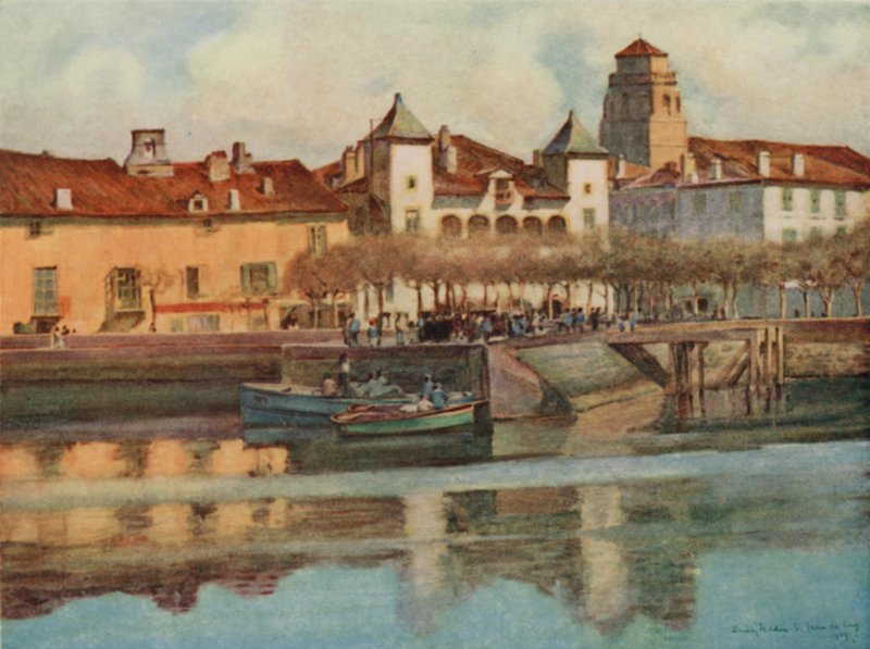 País Vasco: Lohobiague, St Jean de Luz (litografía en color) de Arthur Romilly Fedden