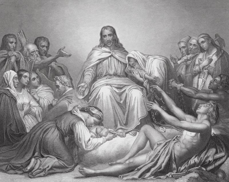 Cristo Consolador, Lucas, Cap IV, vs 16, 21 (grabado) de Ary (after) Scheffer