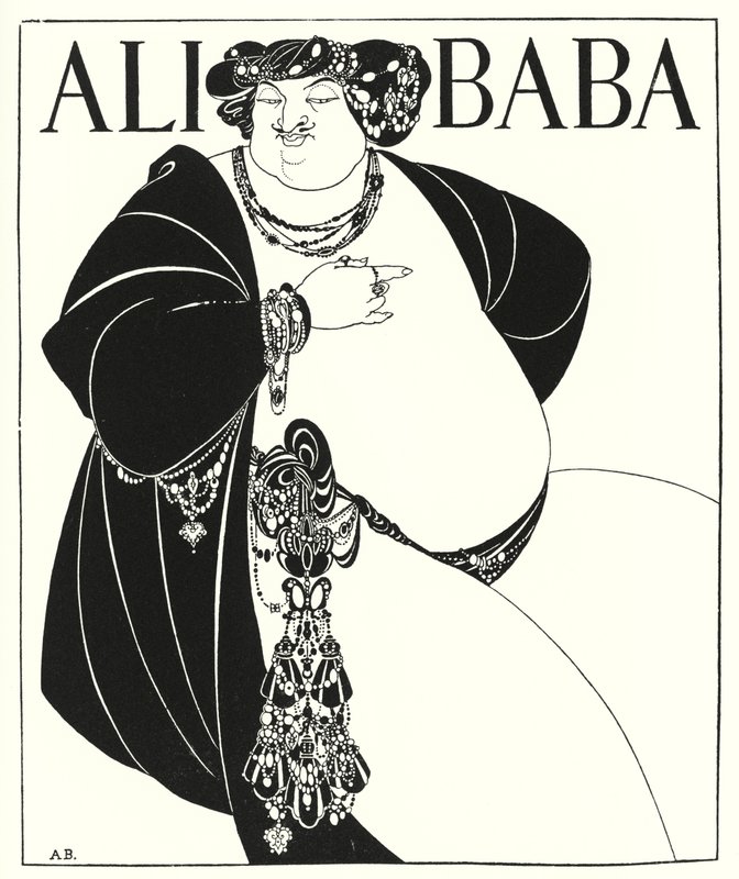 Diseño de portada para "Los Cuarenta Ladrones" (grabado) de Aubrey (after) Beardsley