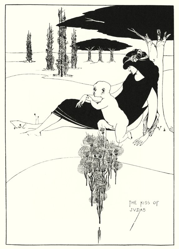 El beso de Judas (grabado) de Aubrey (after) Beardsley