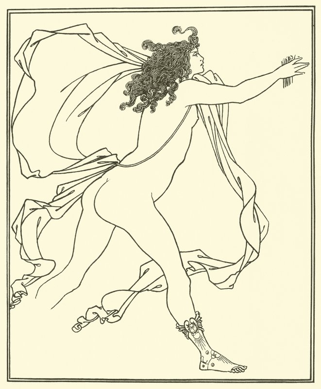 Apolo persiguiendo a Dafne de Aubrey Beardsley