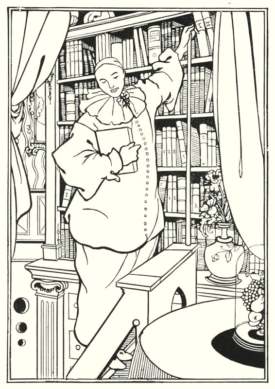 Diseño para la portada de "Pierrot" de Aubrey Beardsley