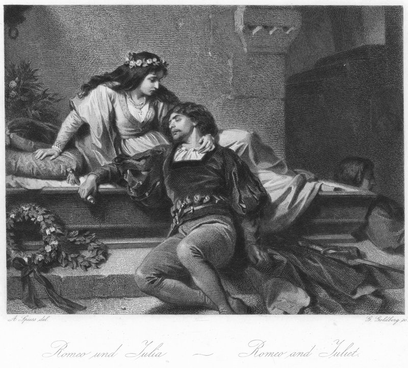 Escena de Romeo y Julieta de August Spiess