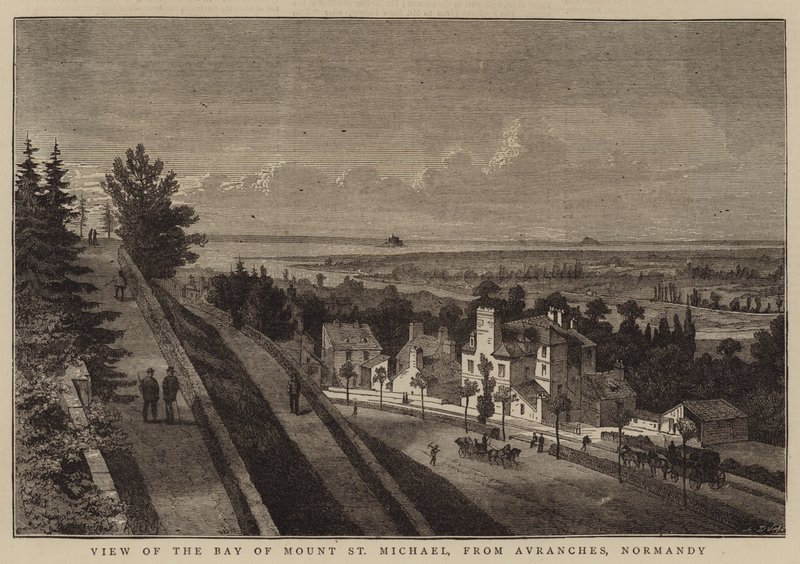 Vista de la bahía del Monte San Miguel, desde Avranches, Normandía de Auguste Victor Deroy