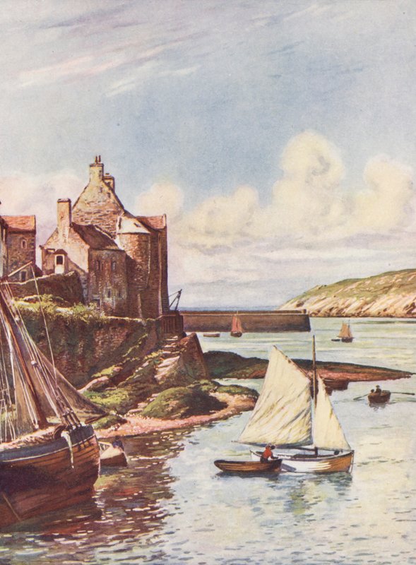 Francia: Le Port Du Conquet (litografía en color) de Auguste Gerardin