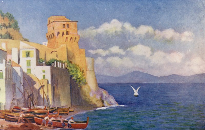 Cetara (litografía en color) de Augustine Fitzgerald