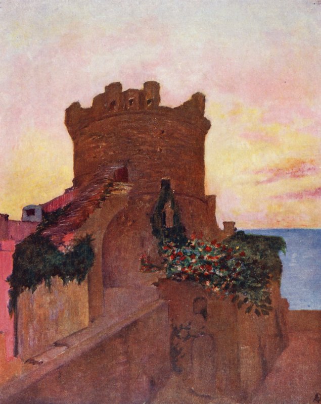 El Torrione, Forio, Ischia (litografía en color) de Augustine Fitzgerald