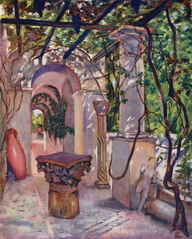 Villa Munthe, Anacapri (litografía en color) de Augustine Fitzgerald