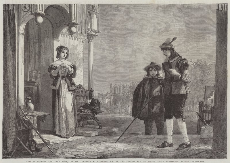 Maestro Slender y Anne Page de Augustus Wall Callcott