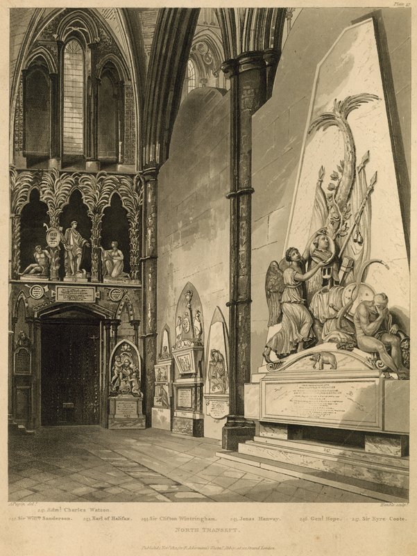 Transepto norte de la Abadía de Westminster de Augustus Charles Pugin