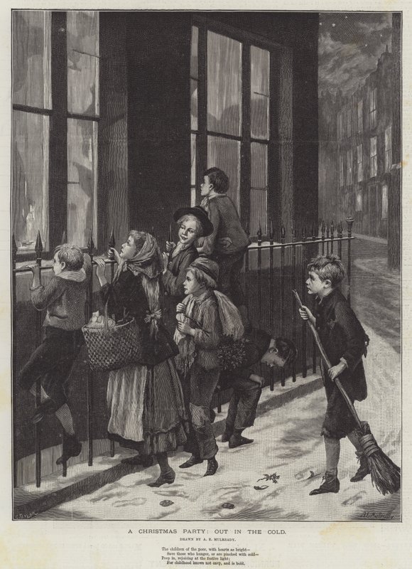 Una Fiesta de Navidad, Fuera en el Frío de Augustus Edward Mulready