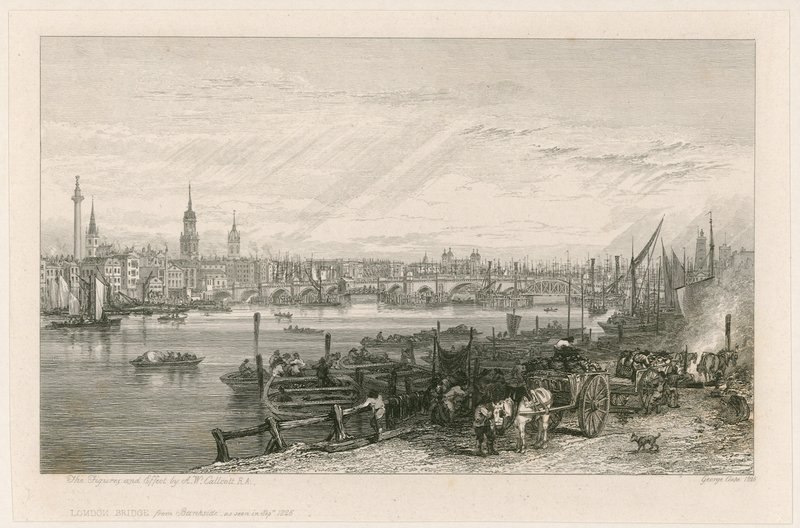 Construcción del nuevo puente de Londres, 1826 de Augustus Wall Callcott