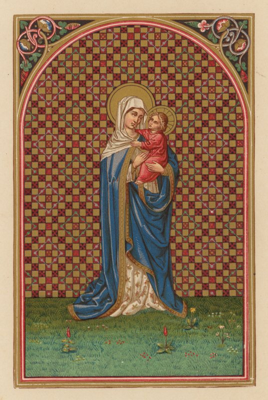 madre adorable (chromolitho) de Austrian School