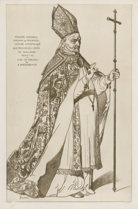 Philippe Rovenius, Arzobispo de Philipopoli, vicario apostólico, en las provincias unidas de Holanda, 1648-55. Después de una pintura de B Breenbergh de Bartholomeus Breenbergh