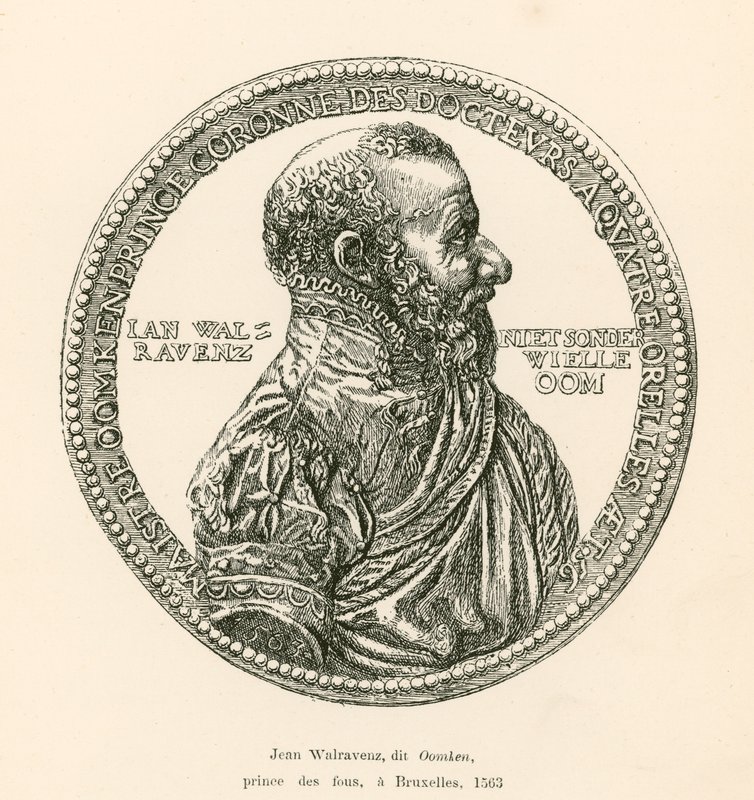 Jean Walravenz, llamado Oomken, príncipe de los locos, en Bruselas, 1563 de Belgian School