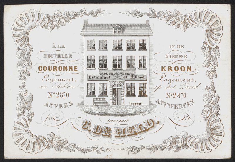 La Nouvelle Couronne, De Nieuwe Kroon, Anvers, Amberes (grabado) de Belgian School
