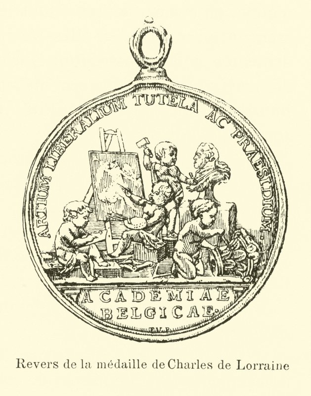Reverso de la medalla de Carlos de Lorena de Belgian School