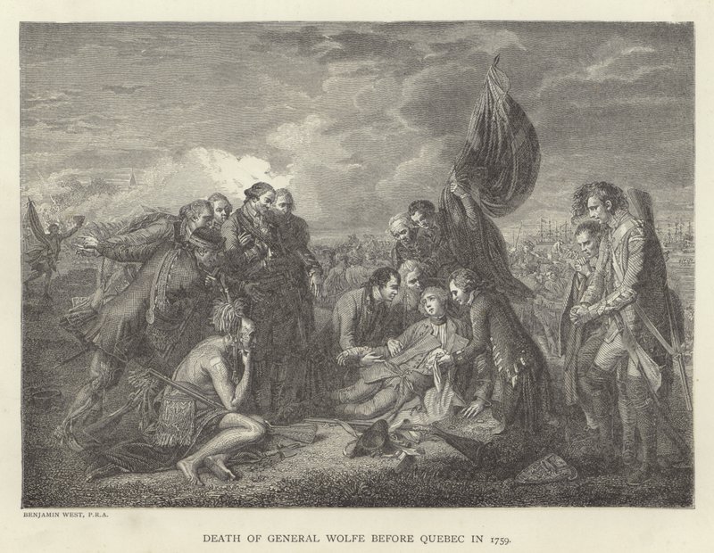 Muerte del General Wolfe antes de Quebec en 1759 de Benjamin West