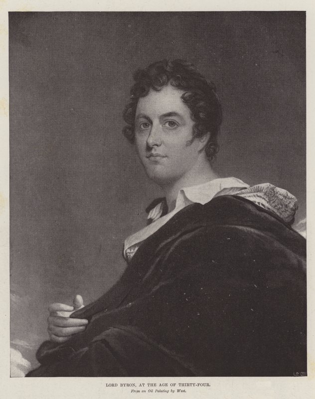 Lord Byron, a la edad de treinta y cuatro años de Benjamin West