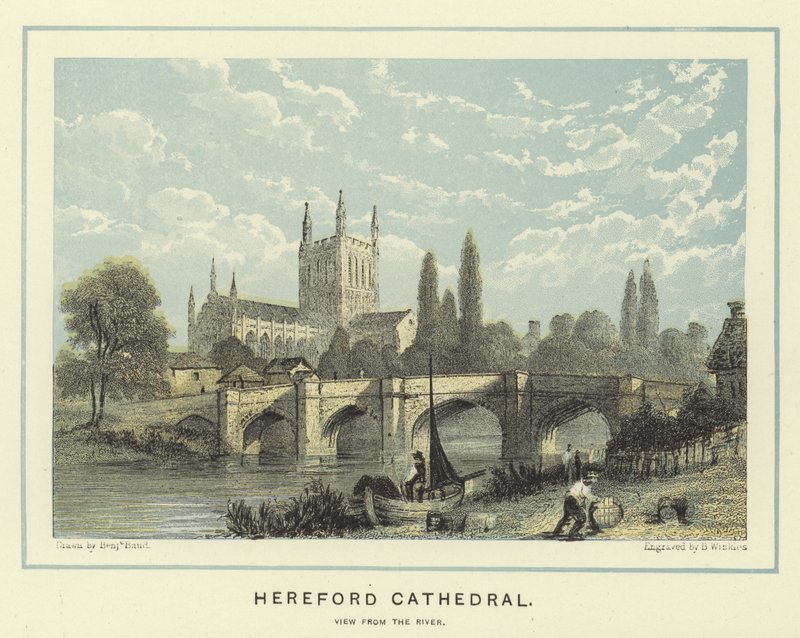 Catedral de Hereford, vista desde el río de Benjamin Baud