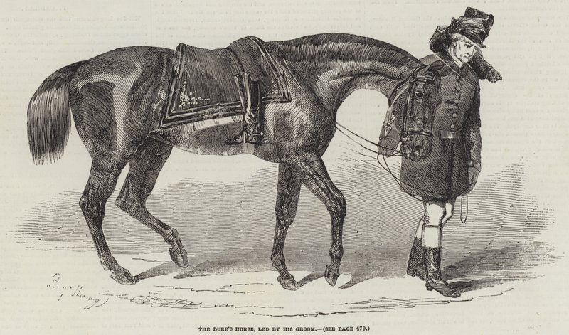 El caballo del duque, guiado por su mozo de cuadra de Benjamin Herring