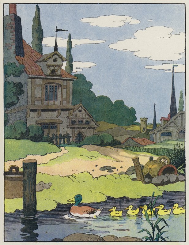 Pato mallard y sus patitos de Benjamin Rabier