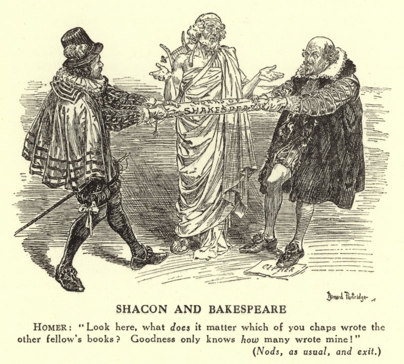 Shacon y Bakespeare - La autoría de Shakespeare (grabado) de Bernard (after) Partridge