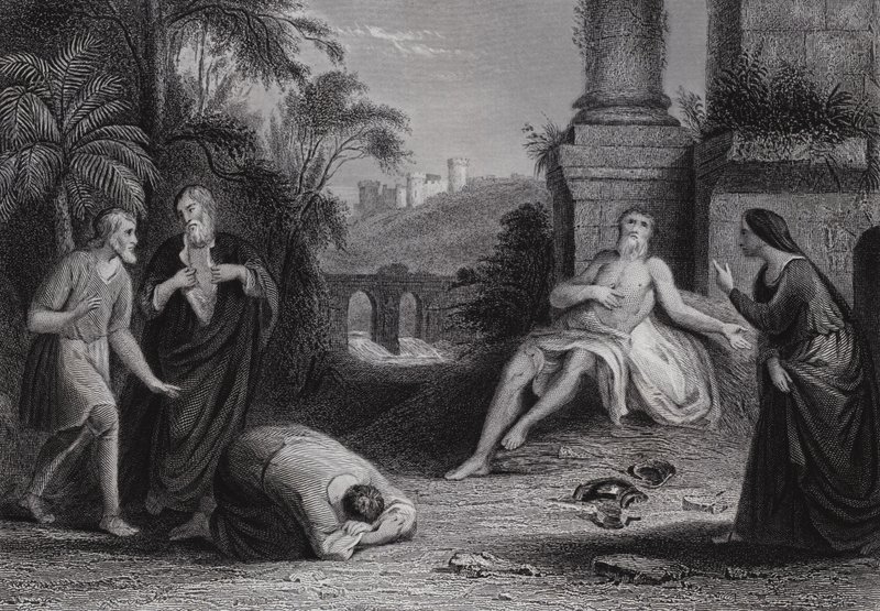 "El Señor dio y el Señor quitó, bendito sea el nombre del Señor" de Bernard (after) Picart