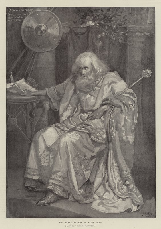 El Sr. Henry Irving como el Rey Lear de Bernard Partridge