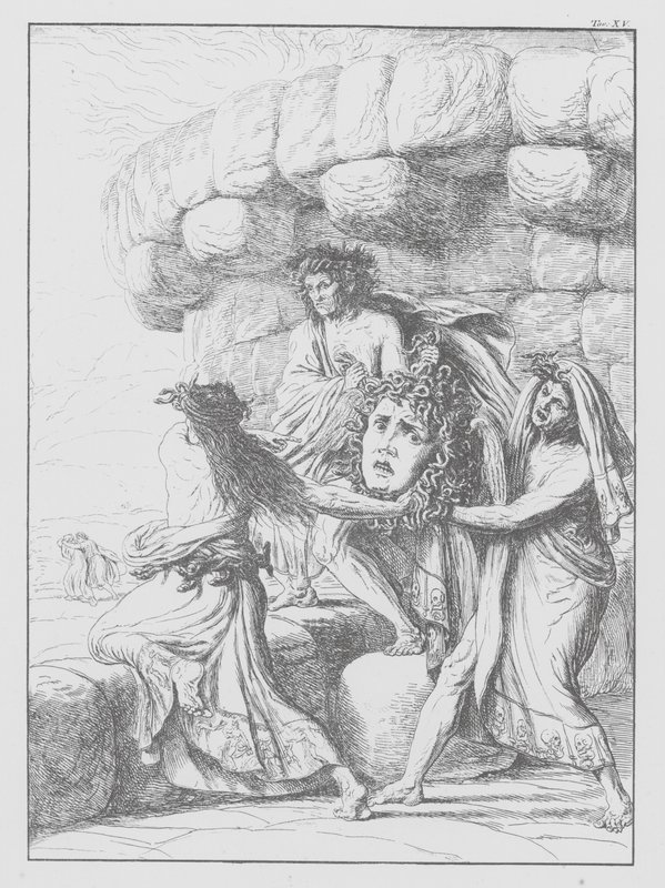 Divina Comedia de Dante, Infierno, lámina XV (litografía) de Bernhard Schuler