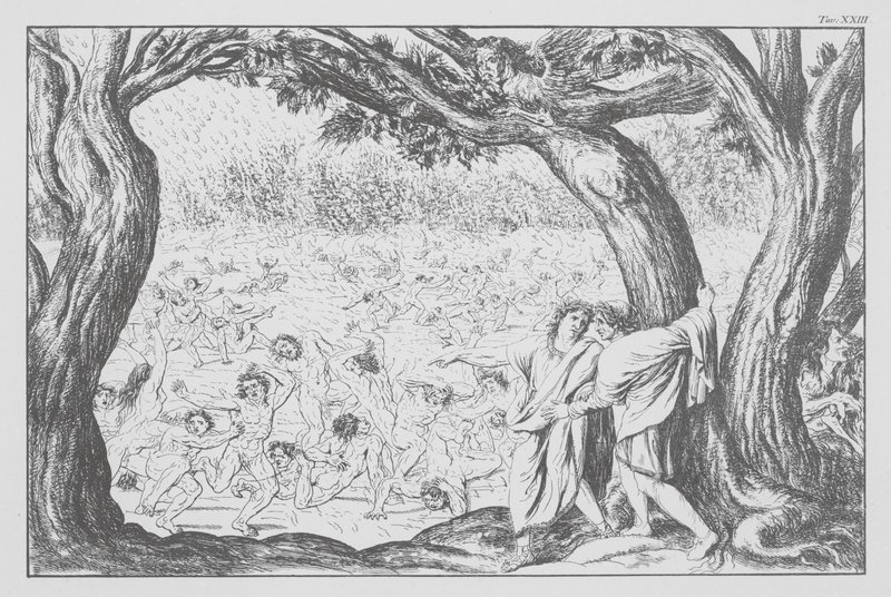 Divina Comedia de Dante, Infierno, lámina XXIII (litografía) de Bernhard Schuler