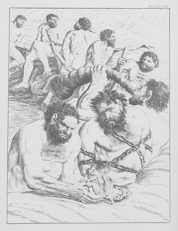Divina Comedia de Dante, Infierno, lámina XXXIX (litografía) de Bernhard Schuler