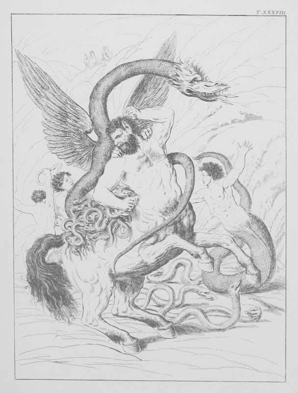 Divina Comedia de Dante, Infierno, lámina XXXVIII (litografía) de Bernhard Schuler