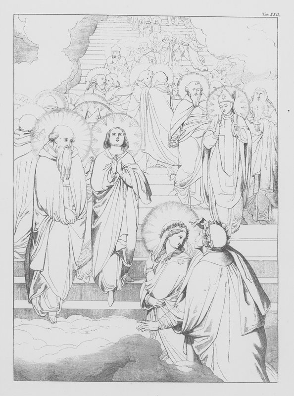 Divina Comedia de Dante, Paradiso (Cielo), Lámina XXII (litografía) de Bernhard Schuler