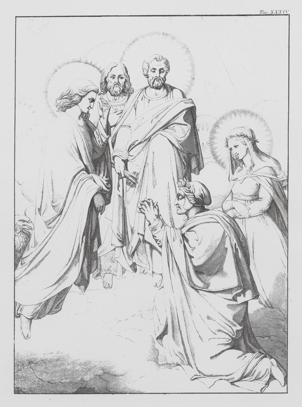 Divina Comedia de Dante, Paradiso (Cielo), Lámina XXXIV (litografía) de Bernhard Schuler