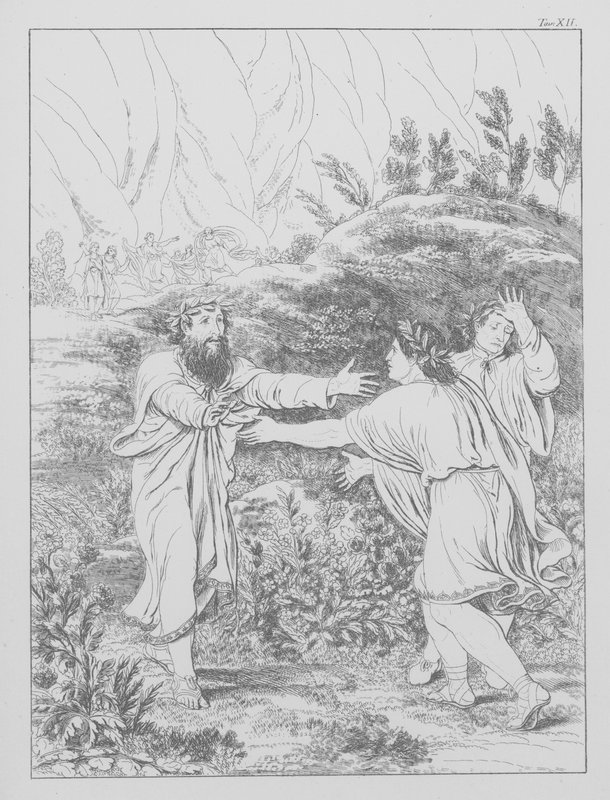 Divina Comedia de Dante, Purgatorio, Lámina XII (litografía) de Bernhard Schuler