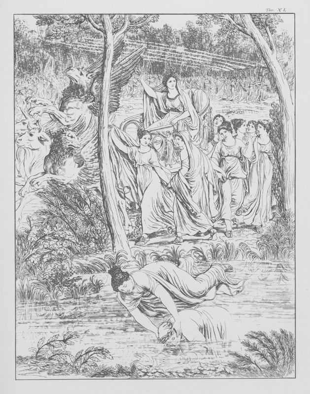 Divina Comedia de Dante, Purgatorio, lámina XL (litografía) de Bernhard Schuler