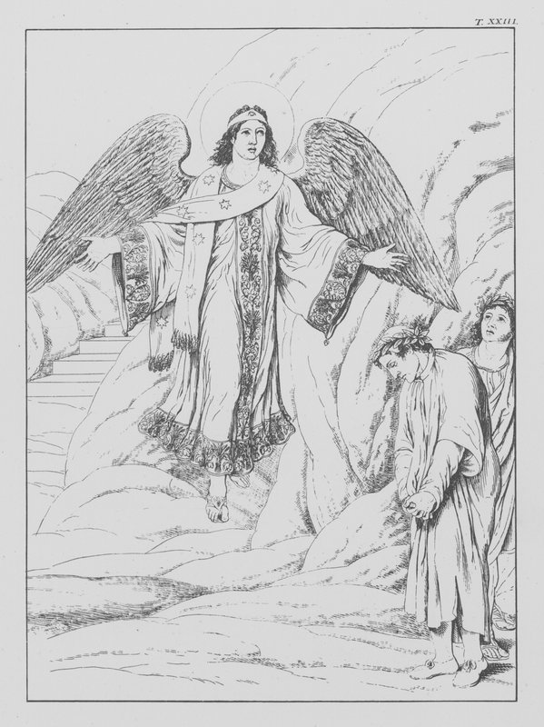 Divina Comedia de Dante, Purgatorio, lámina XXIII (litografía) de Bernhard Schuler