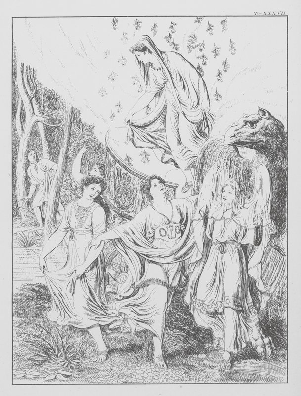 Divina Comedia de Dante, Purgatorio, Lámina XXXVII (litografía) de Bernhard Schuler