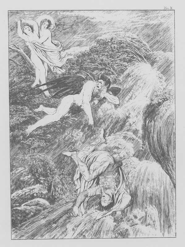 Divina Comedia de Dante, Purgatorio, Lámina X (litografía) de Bernhard Schuler